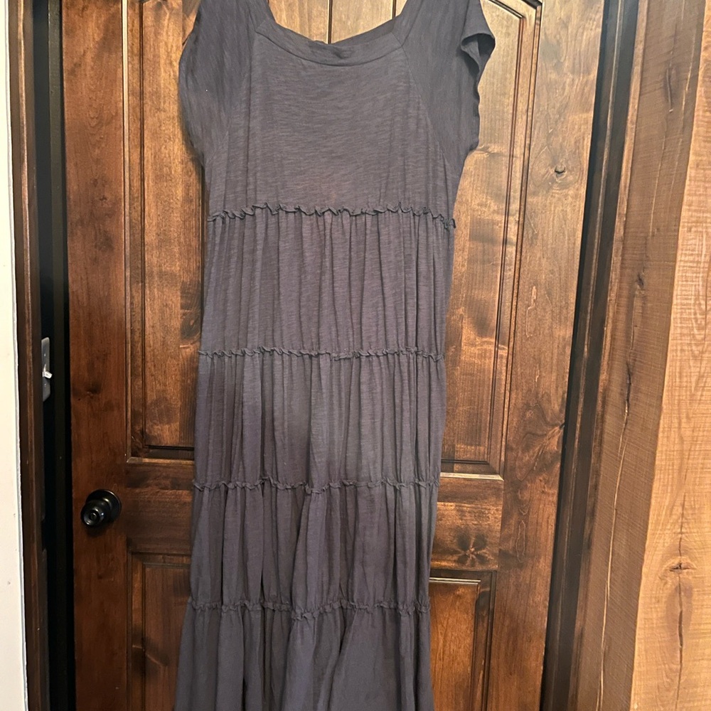 NATURAL LIFE Purple Smocked Tiered Maxi Sundress